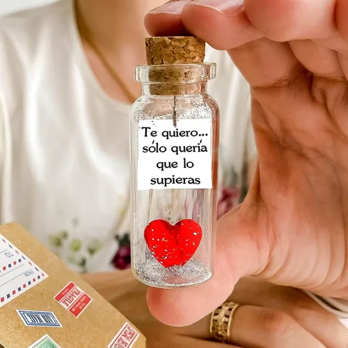 Miniatura 4 de Kseniya Revta Mensaje romántico en una botella para regalar a tu novio o novia - Tarro de los deseos con una tarjeta para tu esposo o esposa