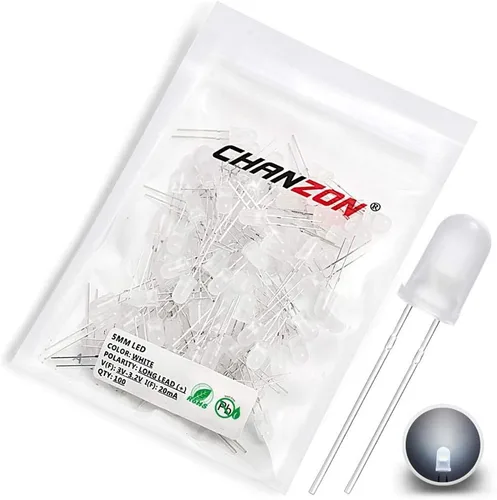 Miniatura 13 de CHANZON Paquete surtido de 60 luces LED de diodo de 0.197 in, lente redonda difusa DC 3V 20mA, lámpara de bombilla de iluminación surtida, variedad
