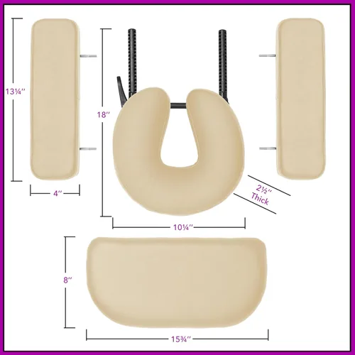 Miniatura 3 de Saloniture Mesa de masaje profesional portátil ligera de tres pliegues con patas de aluminio, incluye reposacabezas, soporte facial, reposabrazos
