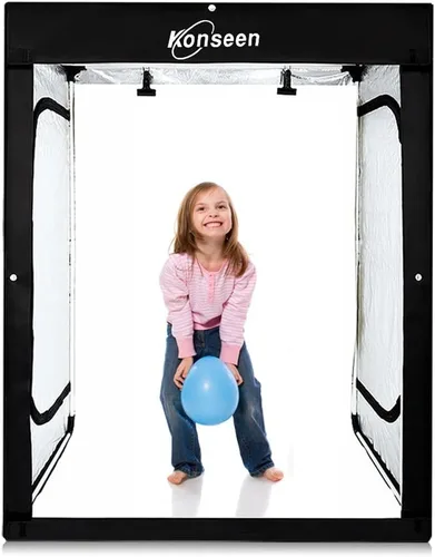 Miniatura 8 de Foto LED Caja de luz grande Fotografía Konseen Professional 47"x20"x55" Iluminación continua Flashery Video Studio Dimmable Cube Shooting Tients