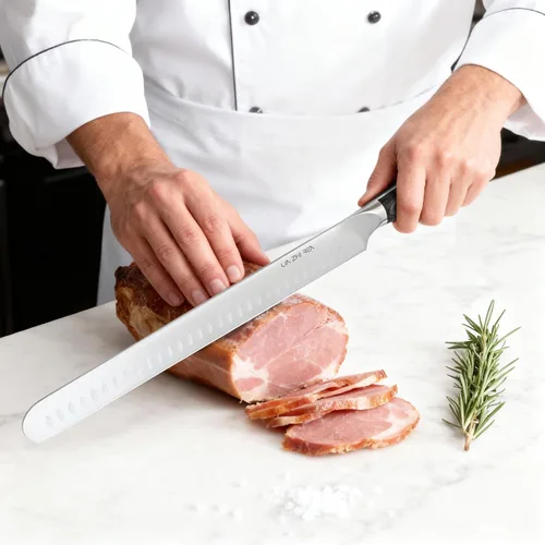 Miniatura 5 de Cuchillo de trinchar - Cuchillo de pechuga premium de 12 pulgadas para cortar carne ahumada, barbacoa y pavo asado - Acero alemán afilado
