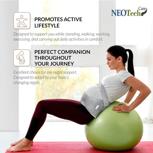 Miniatura 13 de NeoTech Care Cinturón de maternidad para embarazo, soporte para espalda, abdomen, cintura, pelvis (talla L, color marfil)