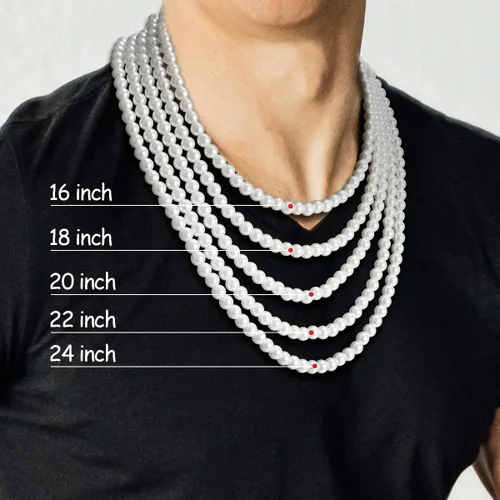 Miniatura 4 de Collar de perlas para hombre, collar de perlas blancas para mujer, collar de gargantilla de perlas redondas, joyería de perlas, Cuenta, Cuenta