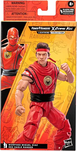 Miniatura 5 de Hasbro Power Rangers x Cobra Kai Lightning Collection Morphed Miguel Díaz Red Eagle Ranger Figura de 6 pulgadas