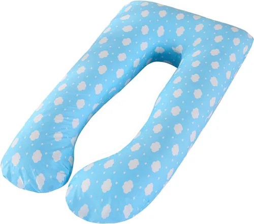 Miniatura 15 de Almohada de embarazo grande en forma de U de cuerpo completo con funda de almohada de algodón reemplazable y lavable para mujeres embarazadas que