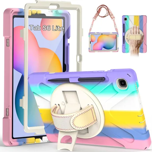 Miniatura 21 de Gerutek Funda para Samsung Galaxy Tab S6 Lite de 10.4 pulgadas 2024/2022/2020, funda protectora de cuerpo completo con protector de pantalla