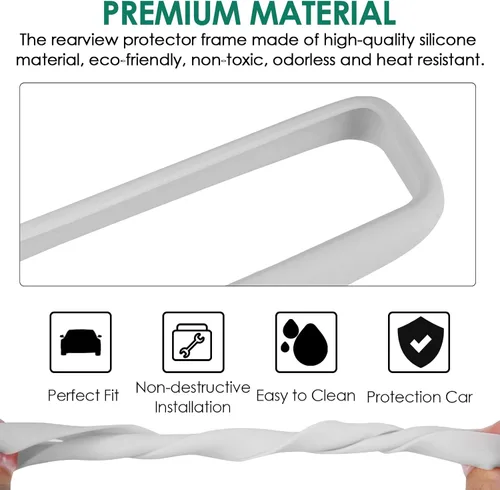 Miniatura 3 de Marco Protector de Espejo Retrovisor Compatible con Modelo 3 Y X S Semi 2014-2024 Cubierta de Espejo Retrovisor Interior Accesorios Decoraciones