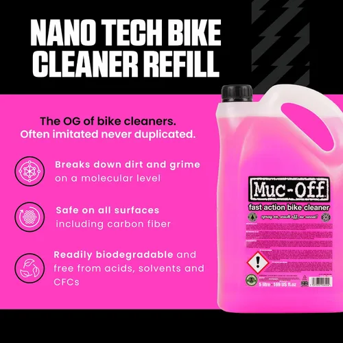 Miniatura 2 de Muc-Off Nano-Tech - Limpiador de bicicletas, 5 litros, líquido de limpieza de bicicletas de acción rápida, biodegradable, seguro en todas