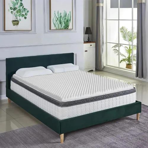 Miniatura 8 de 2-Inch Convoluted High Density Foam Mattress Topper, CertiPUR-US Certified for Superior Comfort and Support, Full, Green