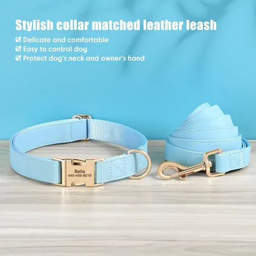 Miniatura 3 de Collares para perros personalizados de PET ARTIST, collar para perro grabado personalizado con etiqueta de nombre silenciosa, hebilla de liberación