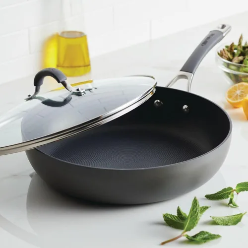 Miniatura 6 de Circulon Radiance Sartén Profunda Anodizada Dura Antiadherente / Sartén con Tapa - 12 Pulgadas, Gris Negro