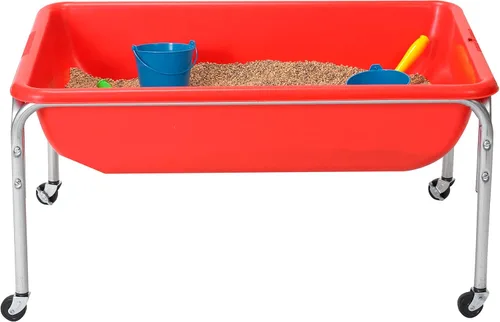 Miniatura 4 de Mesa sensorial mediana con tapa de Children's Factory – 18" de altura, caja de arena con tapa, mesa de agua para niños, rojo