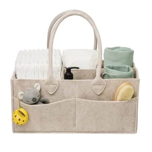 PUTSKA Organizador de Caddy de Pañales para Bebé - Cesta de Almacenamiento de Guardería para Estación de Pañales, Lista de Regalos de Baby Shower de