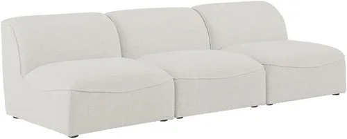 Meridian Furniture 683Cream-S99 Colección Miramar Modern | Sofá modular tapizado con textura de lino contemporáneo, crema, 99 pulgadas de ancho x 38