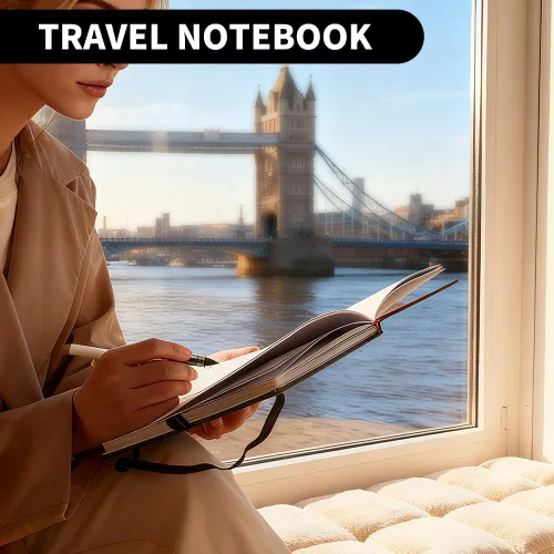 Miniatura 6 de Heture Cuadernos de tapa dura, cuadernos rayados A5 para escribir 160 páginas, 8.2 x 5.5 pulgadas, cuadernos clásicos a rayas para universidad