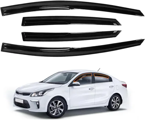 Viseras adhesivas para ventana compatibles con Kia Rio Sedan 2018-2023 – 4 protectores de lluvia, deflectores de ventilación acrílicos, resistentes