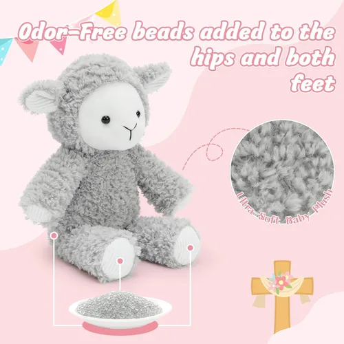 Miniatura 2 de MaoGoLan 2 piezas de animales de Pascua de peluche de oveja a granel, animales de peluche de cordero de 12 pulgadas para niñas, regalos de Pascua