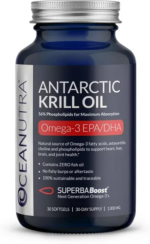 Miniatura 9 de Aceite de Krill Orgánico 100% Puro 1000mg, 60 Días, Omega 3, Concentración Más Alta 56% Fosfolípidos, Capturado Silvestre, SuperbaBoost Antártico