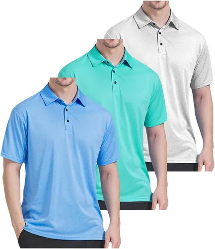 Miniatura 2 de Paquete de 3 polos para hombre Dry Fit Performance de manga corta Polo de golf