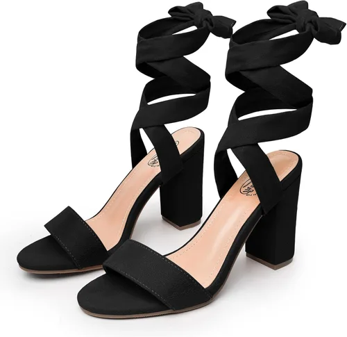 Miniatura 2 de Trary - Sandalias de tacón grueso con cordones para mujer