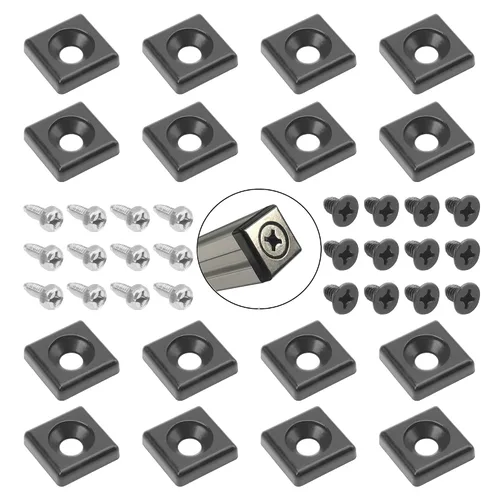 12 piezas de aleación de zinc serie 2020 estándar europeo perfil de aluminio tapa de extremo ranura en T accesorios de perfil de aluminio negro