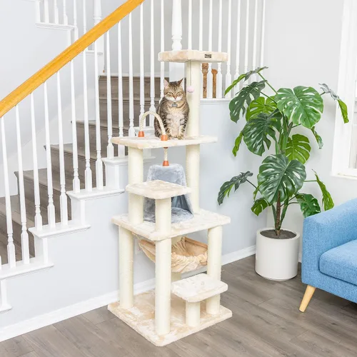 Miniatura 4 de Rascador Armarkat para gatos, estilo árbol, mueble Condo, con una altura de 60 pulgadas a 70 pulgadas