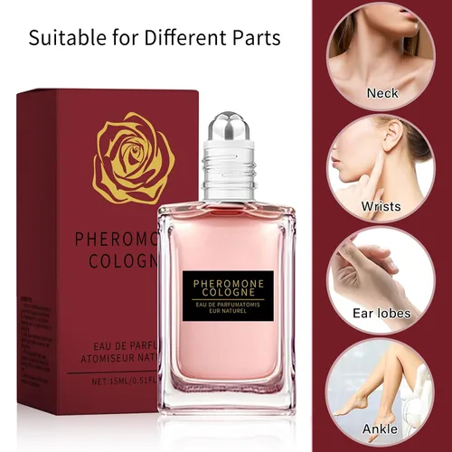Miniatura 4 de Perfume de feromonas para mujeres, fragancia de aceite de perfume de feromonas enrollable de larga duración, fragancia original de viaje fuerte
