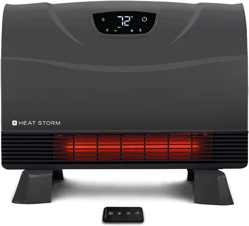 Miniatura 14 de Calentador de Espacio Infrarrojo Heat Storm Phoenix con Patas Desmontables, Control Remoto, Eficiente Energéticamente-750-1500 Vatios, Blanco
