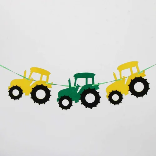 Miniatura 4 de Cartel de fieltro para tractor, guirnalda de banderines de fieltro, para baby shower, niño, fiesta de cumpleaños, decoración interior y exterior
