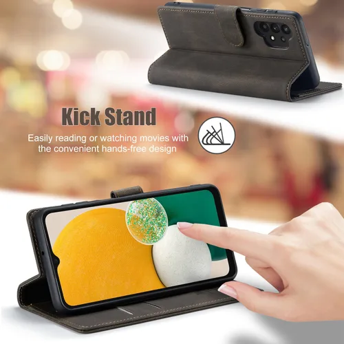 Miniatura 5 de Funda tipo cartera para Samsung Galaxy A13 5G con tarjetero [bloqueo RFID] con función atril magnética, funda de piel con tapa para Samsung Galaxy