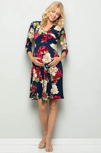 Miniatura 3 de My Bump Vestido de maternidad floral para mujer (fabricado en Estados Unidos)