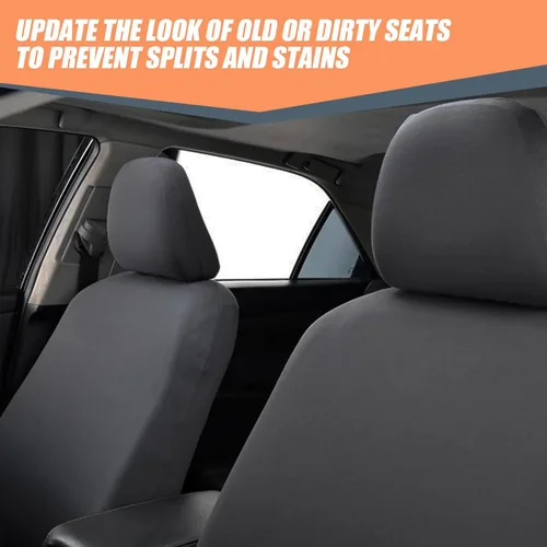 Miniatura 4 de 2 fundas para reposacabezas de asiento de automóvil, 9" x 10.6" de punto elástico transpirable completamente envolvente, cubierta antipolvo simple