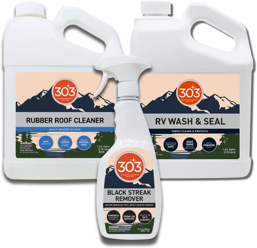 Kit de cuidado 303 para RV - Lavado y sello para RV, limpiador de techo de hule, removedor de rayas negras