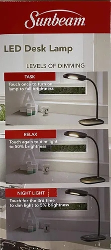 Miniatura 2 de SUNBEAM Lámpara de escritorio LED de cuello flexible Luz ajustable Energy Star Negro