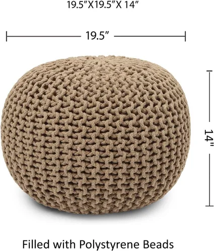 Miniatura 3 de REDEARTH · Puf otomano redondo, tejido a mano, trenzado bohemio, decoración del hogar, puf circular para sala de estar, guardería, dormitorio, sala