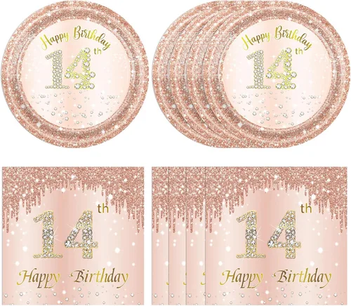 Miniatura 7 de Decoraciones de cumpleaños número 70 para mujer, decoraciones de cumpleaños número 70, platos y servilletas de oro rosa, decoraciones de cumpleaños