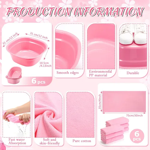 Miniatura 2 de Thiccywoov 54 piezas de suministros de fiesta de spa para niñas, regalos de fiesta de spa, 6 lavabos, 6 bolsas de mano, 6 toallas de mano, 6