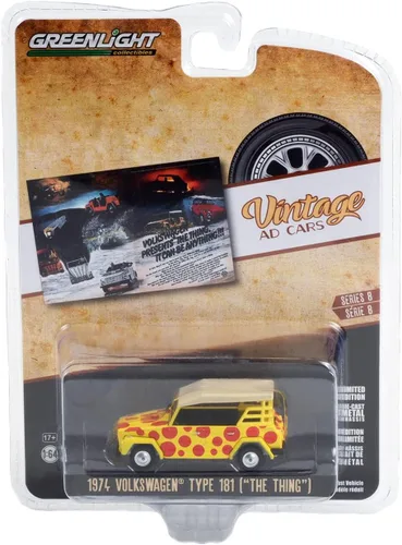 Greenlight 39110-C Vintage Ad Cars Series 8-1974 Volkswagen Thing (Tipo 181) V-Dub presenta la cosa. Puede ser cualquier cosa!!! Escala 1:64 Diecast