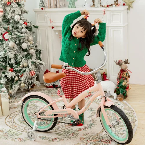 Miniatura 5 de ACEGER Bicicleta crucero de playa para niñas de 5 a 13 años, 16" 18" 20" 24" bicicleta de una sola velocidad para niños incluye freno contrapedal