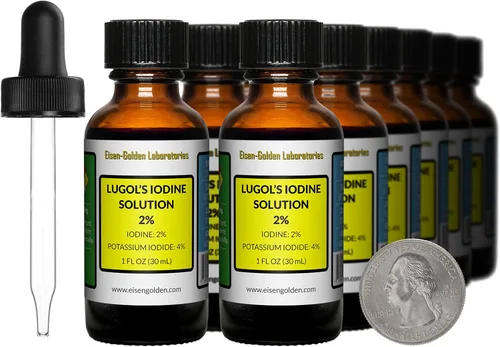 Miniatura 9 de Lugol's Yodo, solución al 2%, 2 onzas en una botella de vidrio ámbar, gotero gratis, EE. UU Solución al 2% Botella de 2 onzas