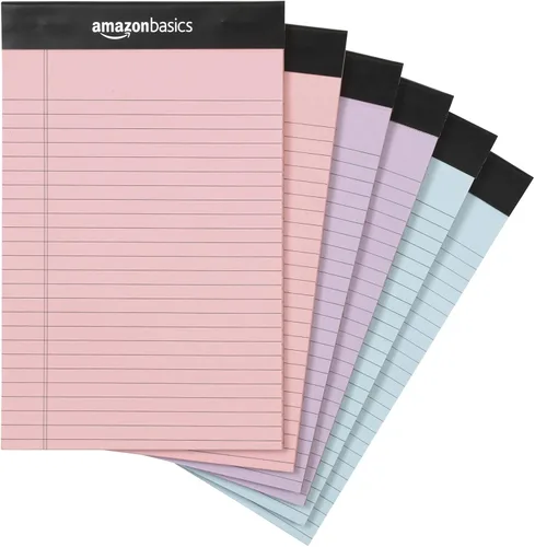 Miniatura 12 de Amazon Basics Bloc de notas de escritura con rayas anchas de 50 hojas, 8.5 x 11.75 pulgadas, paquete de 12, 600 hojas perforadas, canario