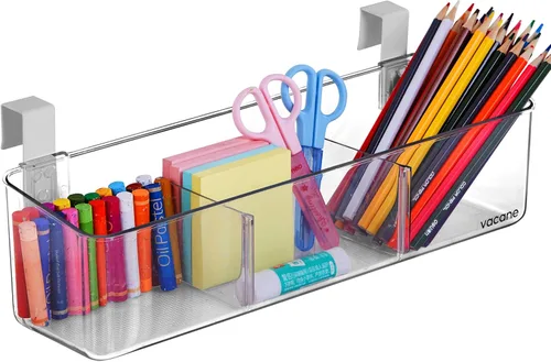 Miniatura 8 de vacane Organizador de plástico para puerta de armario con ganchos extraíbles, cestas colgantes transparentes para organizar sobre el gabinete