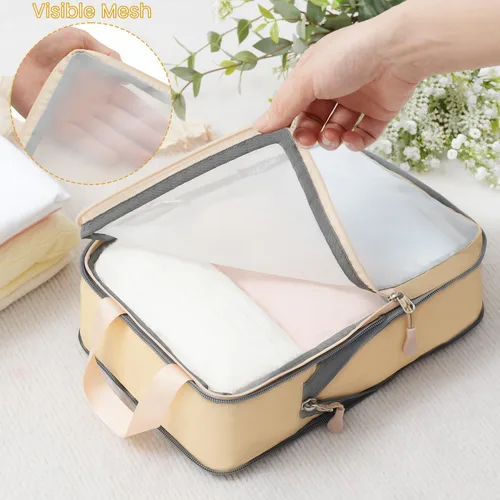 Miniatura 12 de BAGAIL 4 Set/6 Set Ultraligero Compresión Embalaje Cubos Organizador de Embalaje para Accesorios de Viaje Equipaje Maleta Mochila