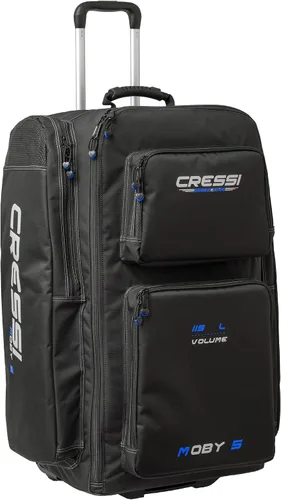 Miniatura 7 de Cressi Strong Capacity Roller Luggage Bag with Backpack Straps - Moby 5 designed in Italy Negro/Amarillo