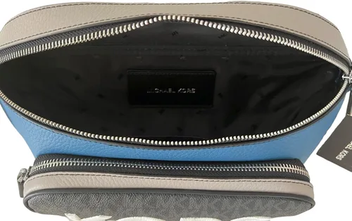 Miniatura 6 de Cooper - Bolsa bordada con logotipo de dos tonos y cinturón de cuero, Azul