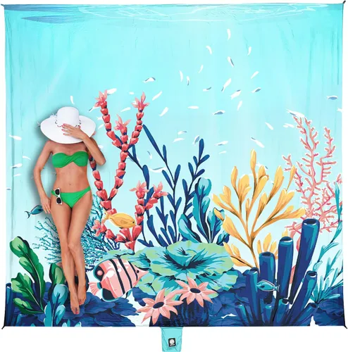 Miniatura 18 de WEKAPO Manta de Playa Impermeable a Prueba de Arena de Tamaño Extra Grande, Alfombrilla de Playa Extra Grande Libre de Arena, Alfombrilla Ligera