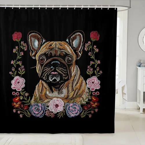 Miniatura 32 de Erosebridal Cortina de ducha para decoración de baño, con estampado de leones y rosas, para niños, adolescentes, niños, niñas, habitación del hogar