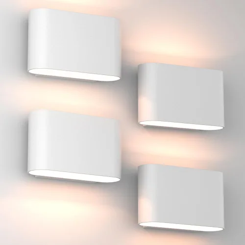 Miniatura 13 de Aipsun Juego de 2 Apliques de Pared LED Modernos Negros Luces de Pared para Interiores con Cableado Fijo Hacia Arriba y Hacia Abajo Luz de Montaje