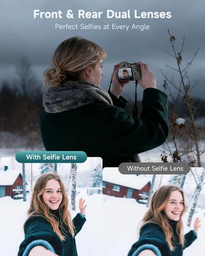 Miniatura 3 de Cámaras digitales 8K para fotografía, cámara de vlogging WiFi de 88 megapíxeles con enfoque automático para YouTube con lente para selfies, cámara