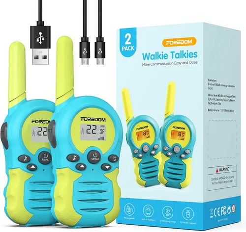 Miniatura 10 de FOREDOM Walkie Talkies recargables para niños Walkie Talkies de largo alcance para niños y niñas de 3 a 12 años de edad, juguetes de cumpleaños